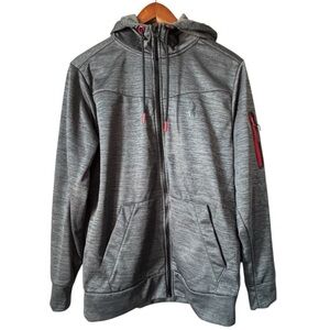 😍2/$20 Spyder Sz M Fleece Zip-Up Hoodie Athletic Jacket Gray EUC